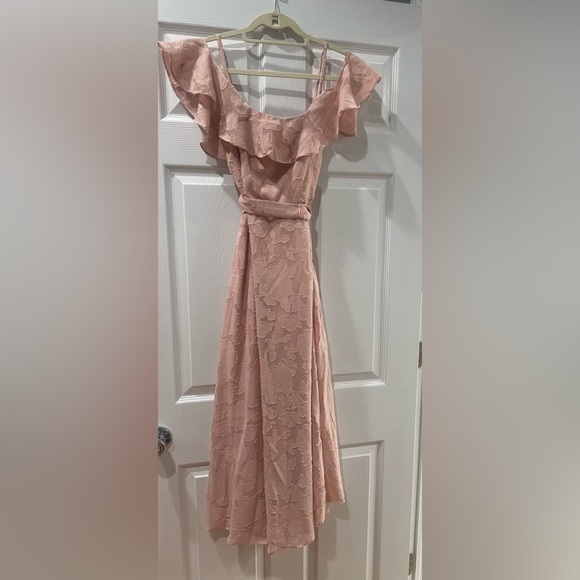 Aqua Womens Pink Cold Shoulder Maxi Semi-Formal Cocktail and Party Dress NWT 4 - Picture 3 of 5